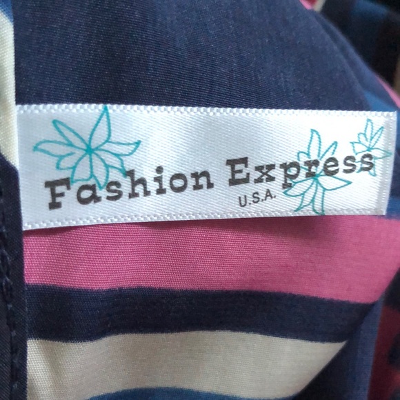 Fashion Express Women’s Dress Small Purple/Blue/Creams - Picture 6 of 7
